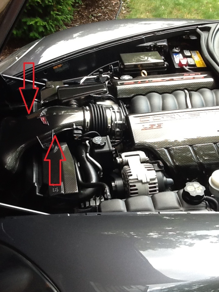 C6 Corvette Black Carbon Fiber and Other Finishes, Air Intake Stock Air Duct w/Side Box